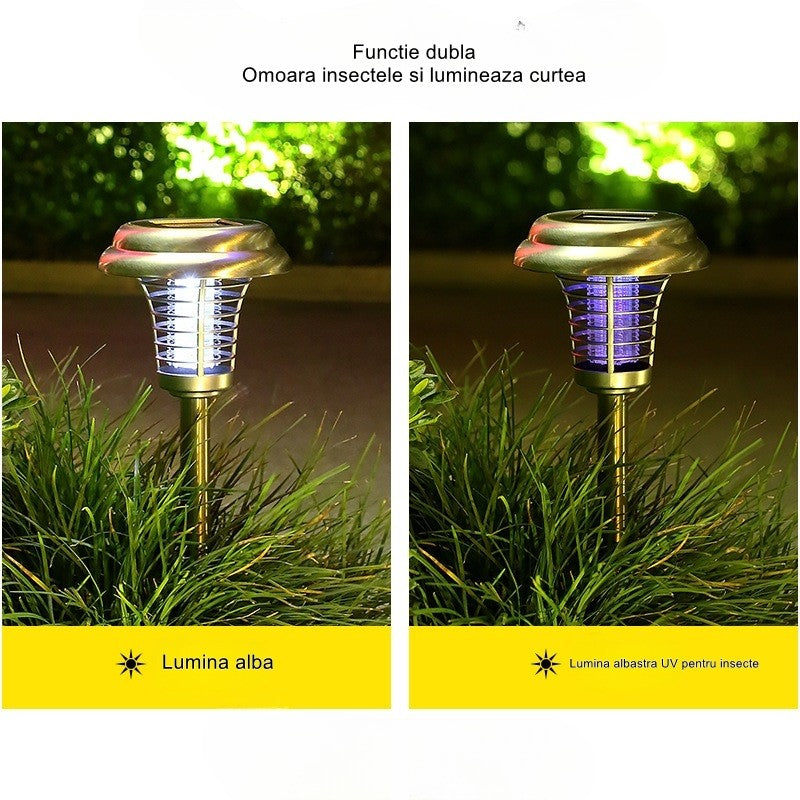 Lampa Solară Tip Torță MaisonElise, Anti-Insecte & Țânțari, LED UV, Exterior, IP65, ABS, 48 x 14 cm, Gri