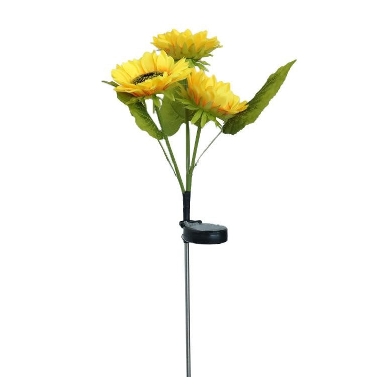 Lampa Solara LED tip Floarea Soarelui Cu 3 flori , înălțime '70 cm, pentru Gradina