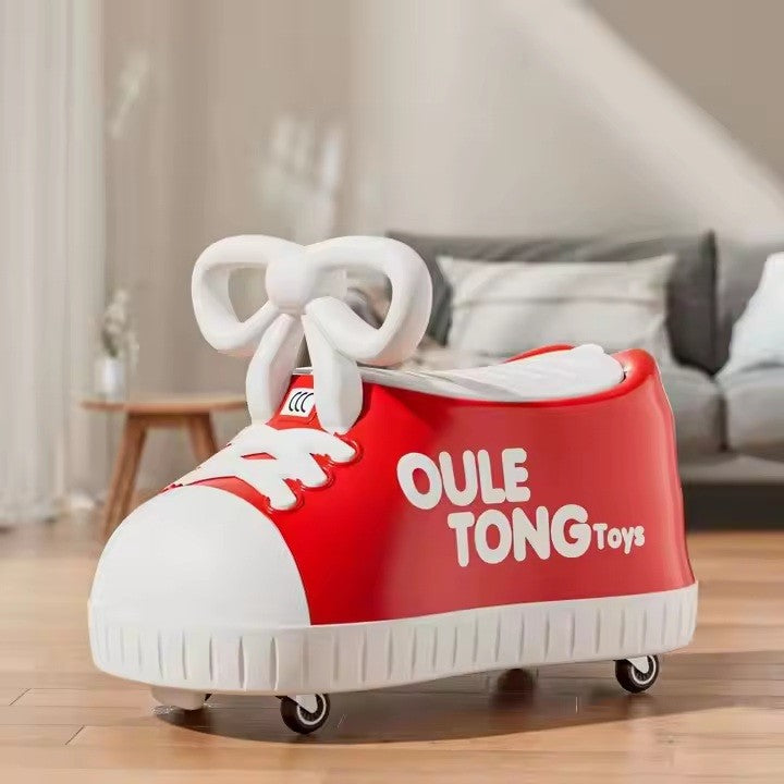Mașină pentru Copii, Model Pantof, cu 4 Roți Rotative, pentru Vârste 1-6 Ani, Cutie de Depozitare, din ABS, 48 x 27 x 34 cm