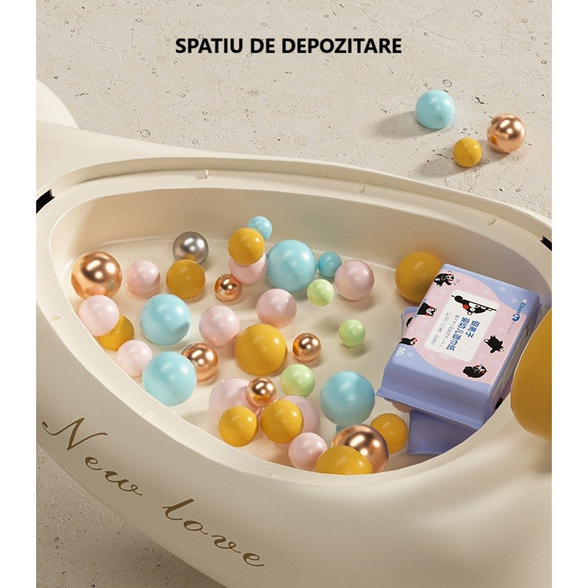 MASINUTA, 1-8 ANI, ROTIRE 360 GRADE, ANTI-RASTURNARE, ROTI SILENTIOASE, IMPINGERE, BLUETOOTH, 66 X 32 X 37 CM, Galben