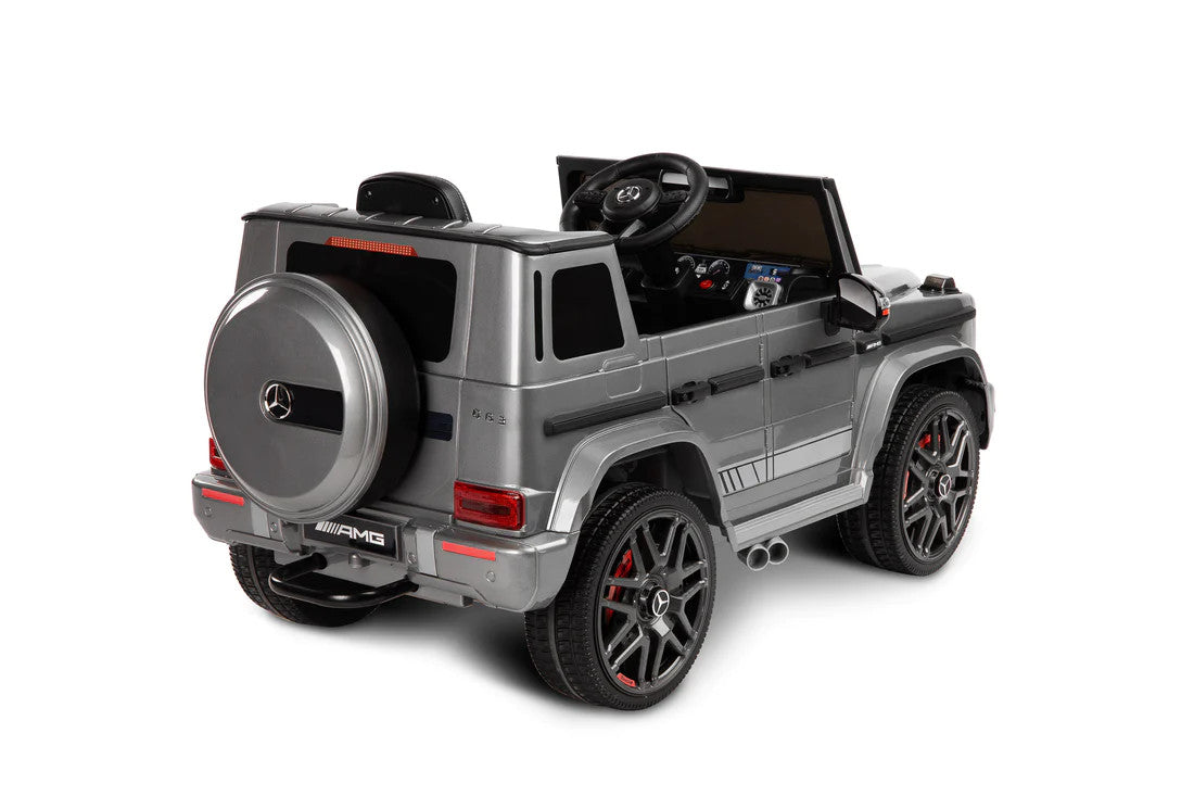 Masinuta Electrica Mercedes AMG G63, Pentru Copii 3-9 ani, Gri, Cu Telecomanda 12V