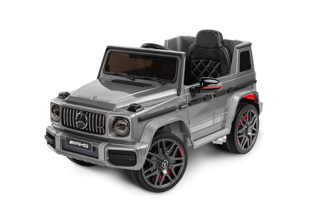 Masinuta Electrica Mercedes AMG G63, Pentru Copii 3-9 ani, Gri, Cu Telecomanda 12V