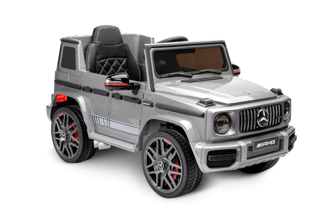 Masinuta Electrica Mercedes AMG G63, Pentru Copii 3-9 ani, Gri, Cu Telecomanda 12V