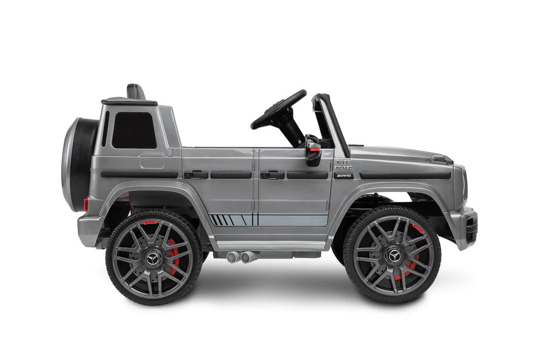 Masinuta Electrica Mercedes AMG G63, Pentru Copii 3-9 ani, Gri, Cu Telecomanda 12V