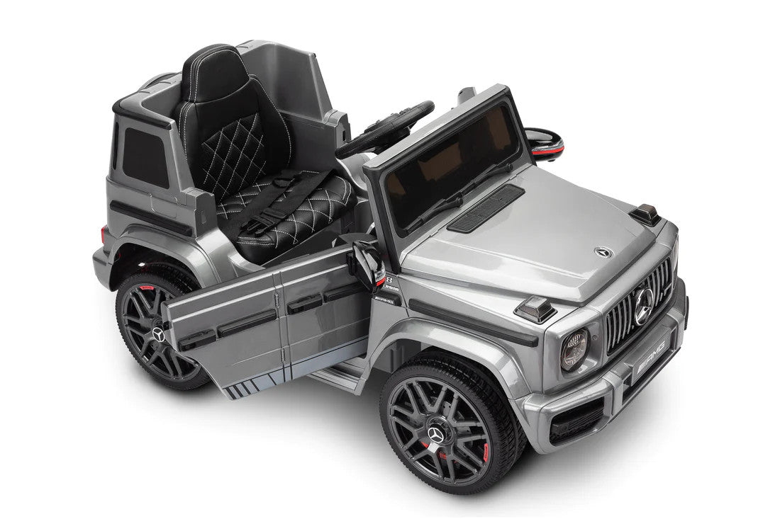 Masinuta Electrica Mercedes AMG G63, Pentru Copii 3-9 ani, Gri, Cu Telecomanda 12V