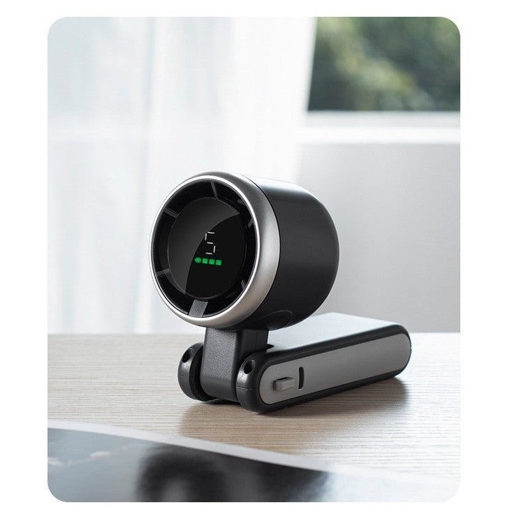 Mini Ventilator Portabil Maison Elise – 5 Trepte de Viteză, Afișaj Digital, Încărcare USB-C, Ultra Silențios, 180° Reglabil, 200g – Negru, Alb sau Verde