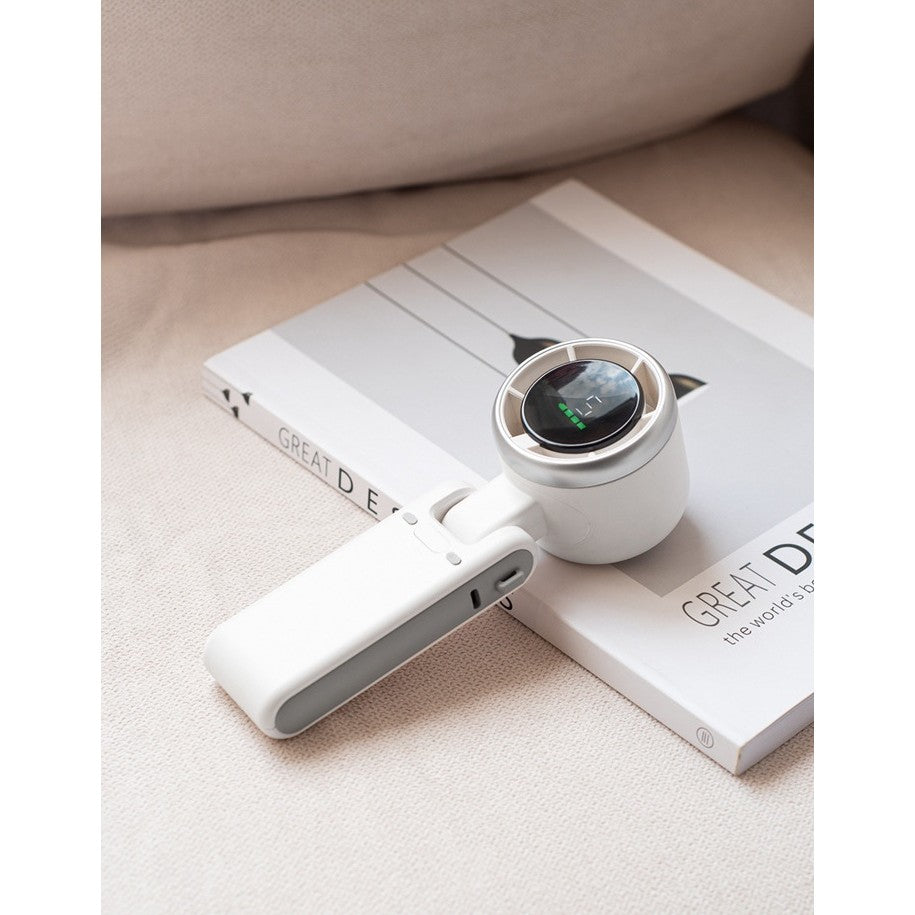 Mini Ventilator Portabil Maison Elise – 5 Trepte de Viteză, Afișaj Digital, Încărcare USB-C, Ultra Silențios, 180° Reglabil, 200g – Negru, Alb sau Verde