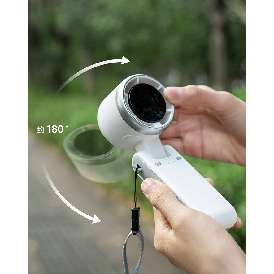 Mini Ventilator Portabil Maison Elise – 5 Trepte de Viteză, Afișaj Digital, Încărcare USB-C, Ultra Silențios, 180° Reglabil, 200g – Negru, Alb sau Verde
