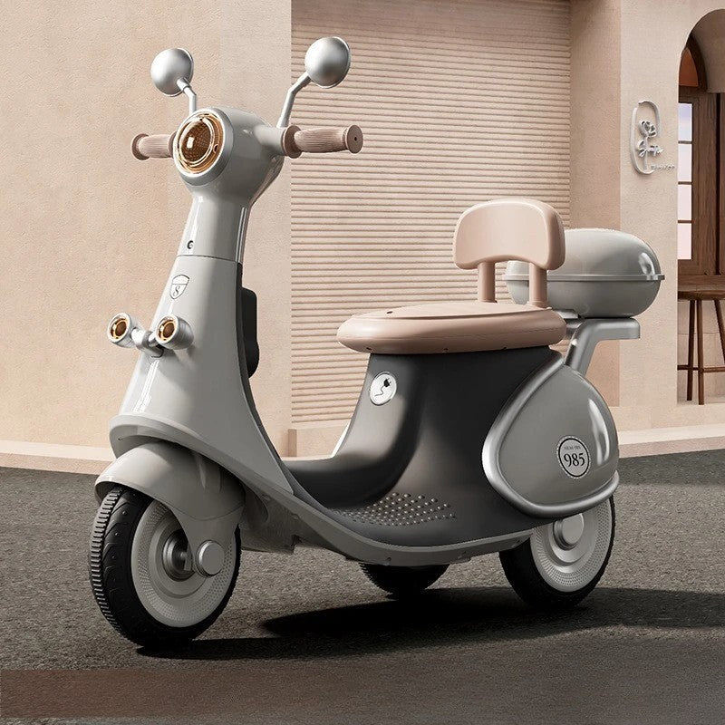 Motocicletă Electrică cu 3 Roți, cu Acumulator Reîncărcabil, Gri