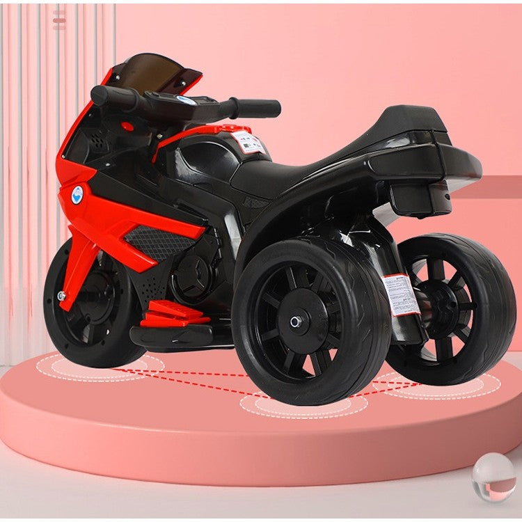 Motocicleta Electrica, cu Acumulator, cu Sistem Anti-Rasturnare, Sistem de Lumini si Sunet, 1-4 Ani, 42 x 68 x 36 cm, Rosu