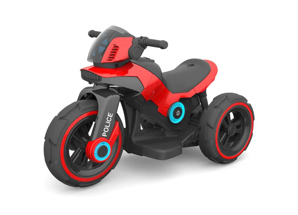 Motocicleta electrica pentru copii, varsta 3-6 ani, doua motoare, acumulator 12V, cu muzica si lumini