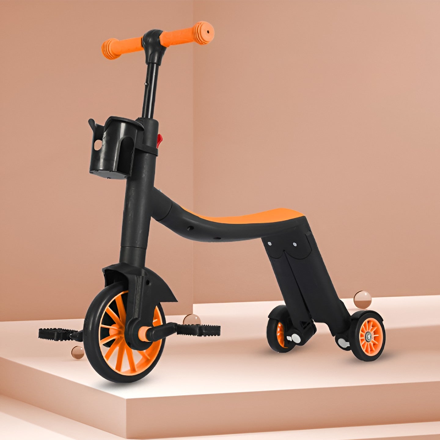 Bicicleta 8 in 1, Multifunctionala, Reglare Inaltime, cu Maner de Impingere Detasabil, Tricicleta, Trotineta, 3 Roti, Pedale, Cosulet, 3-6 Ani