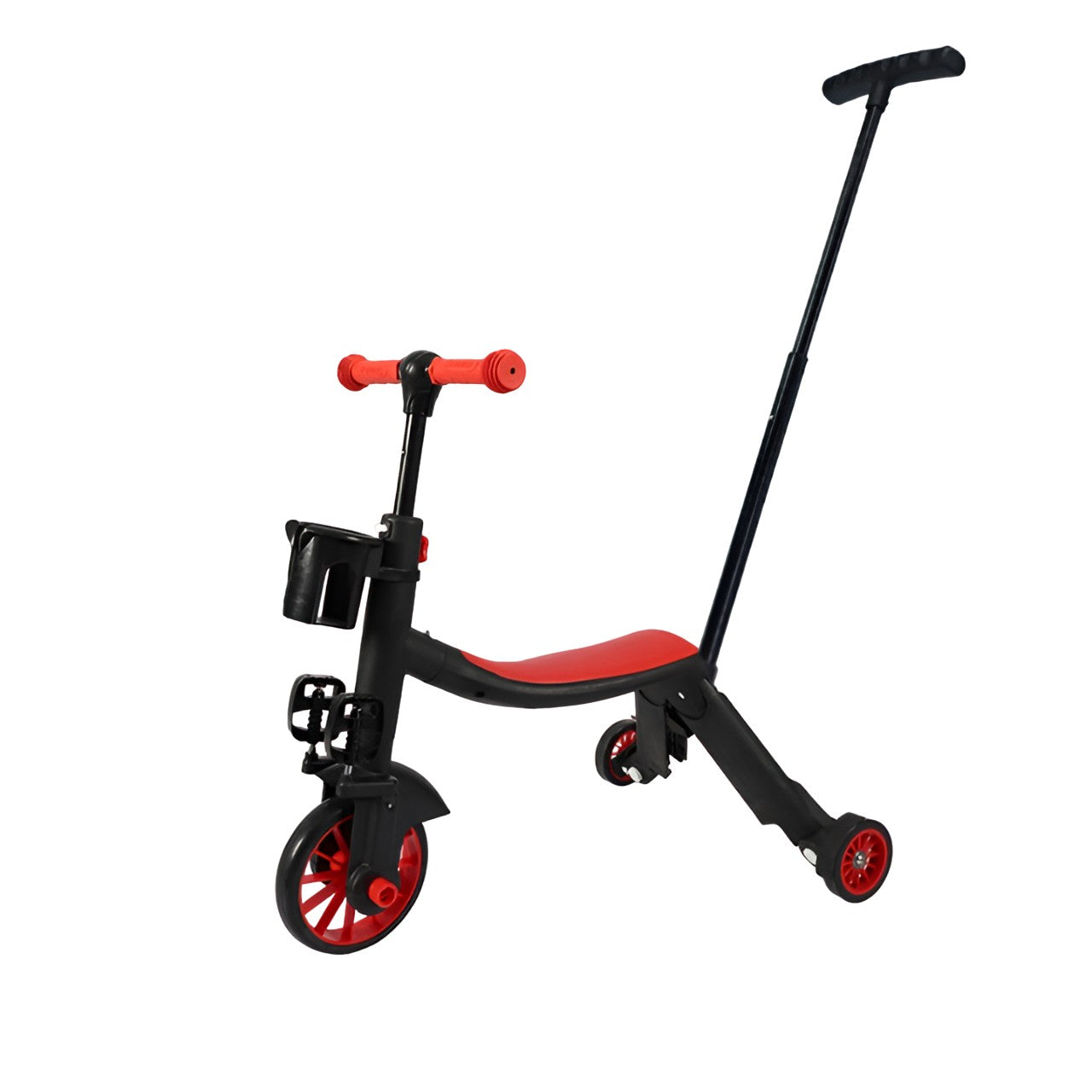 Bicicleta 8 in 1, Multifunctionala, Reglare Inaltime, cu Maner de Impingere Detasabil, Tricicleta, Trotineta, 3 Roti, Pedale, Cosulet, 3-6 Ani