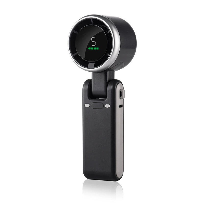 Mini Ventilator Portabil Maison Elise – 5 Trepte de Viteză, Afișaj Digital, Încărcare USB-C, Ultra Silențios, 180° Reglabil, 200g – Negru, Alb sau Verde