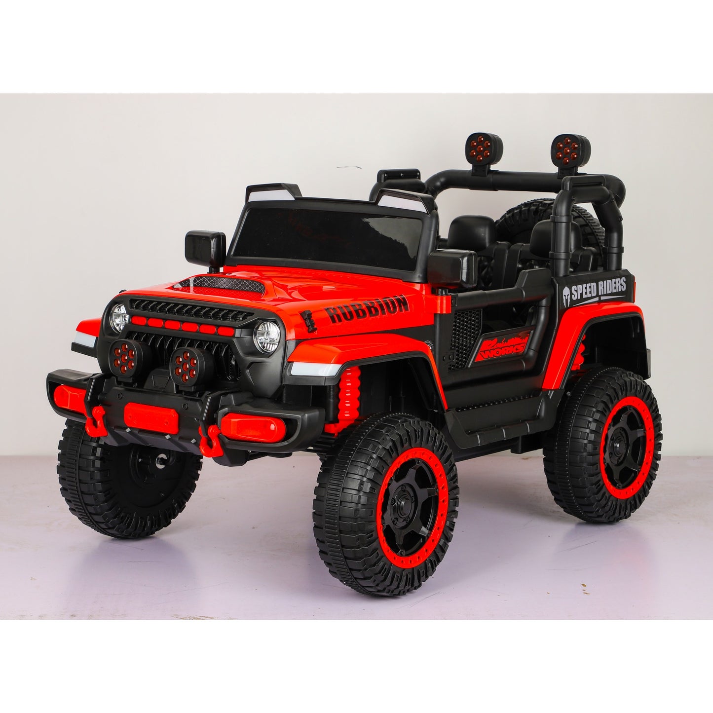 Mașină Electrică pentru Copii 3-9 ani, Off-Road, Conectare Bluetooth, telecomandă, Tracțiune Integrală, Lumina Intermitenta, Baterie 12V 7Ah, 120x63x68cm Roșu