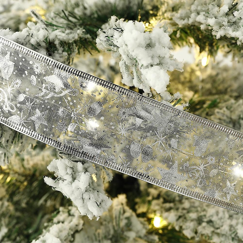 Panglică LED de Crăciun Aurie, lungime 4 m, 40 LED-uri, Baterii, Alb Rece