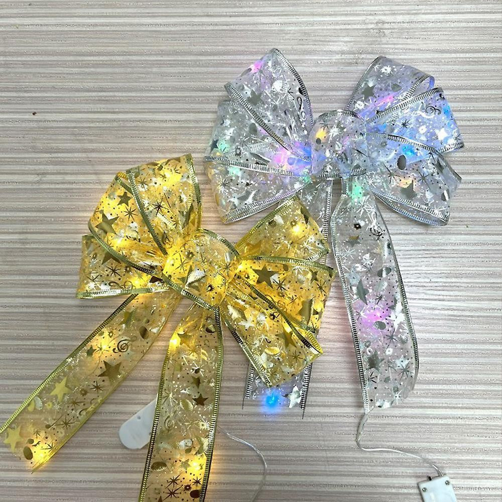 Panglică LED de Crăciun Aurie, lungime 4 m, 40 LED-uri, Baterii, Alb Rece