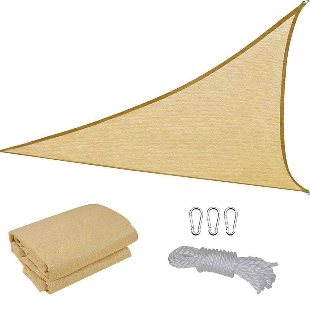 Prelata de soare / copertina de tip parasolar pentru terasa si gradina, triunghiulara 3x3x3m Galaben pal