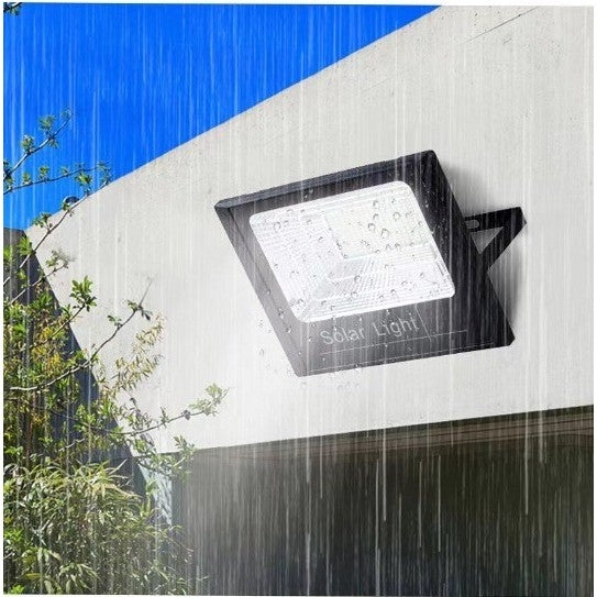 Proiector 100 LED SMD - 30W cu încărcare solară, senzor lumina, timer,telecomanda si kit montaj inclus, 15X12 cm, IP67