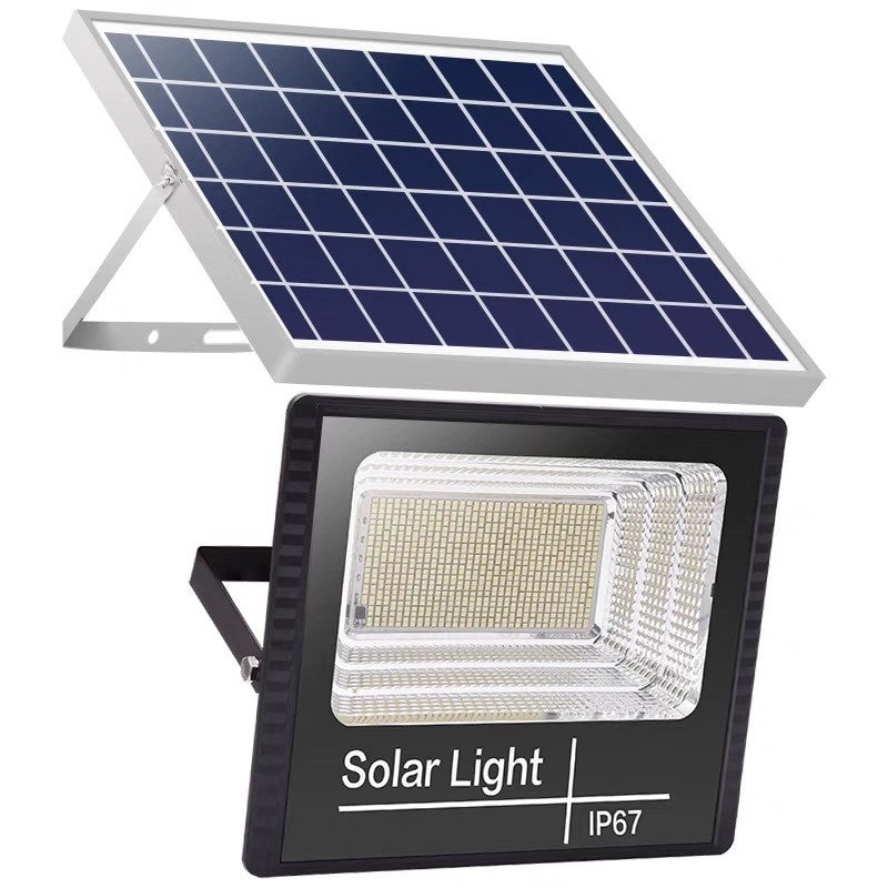 Proiector 100 LED SMD - 30W cu încărcare solară, senzor lumina, timer,telecomanda si kit montaj inclus, 15X12 cm, IP67