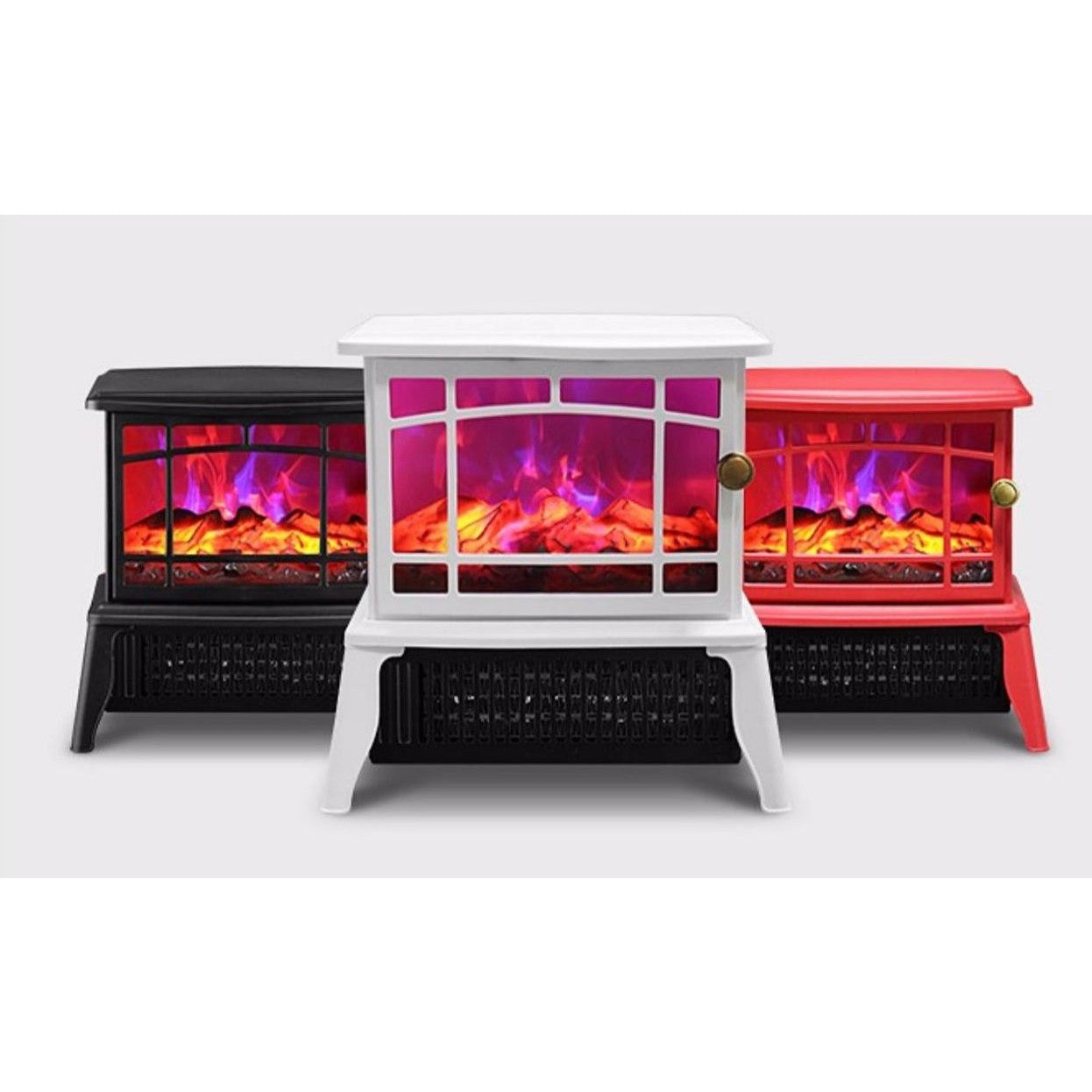 Șemineu electric cu efect de flacăra 1500W - Alb