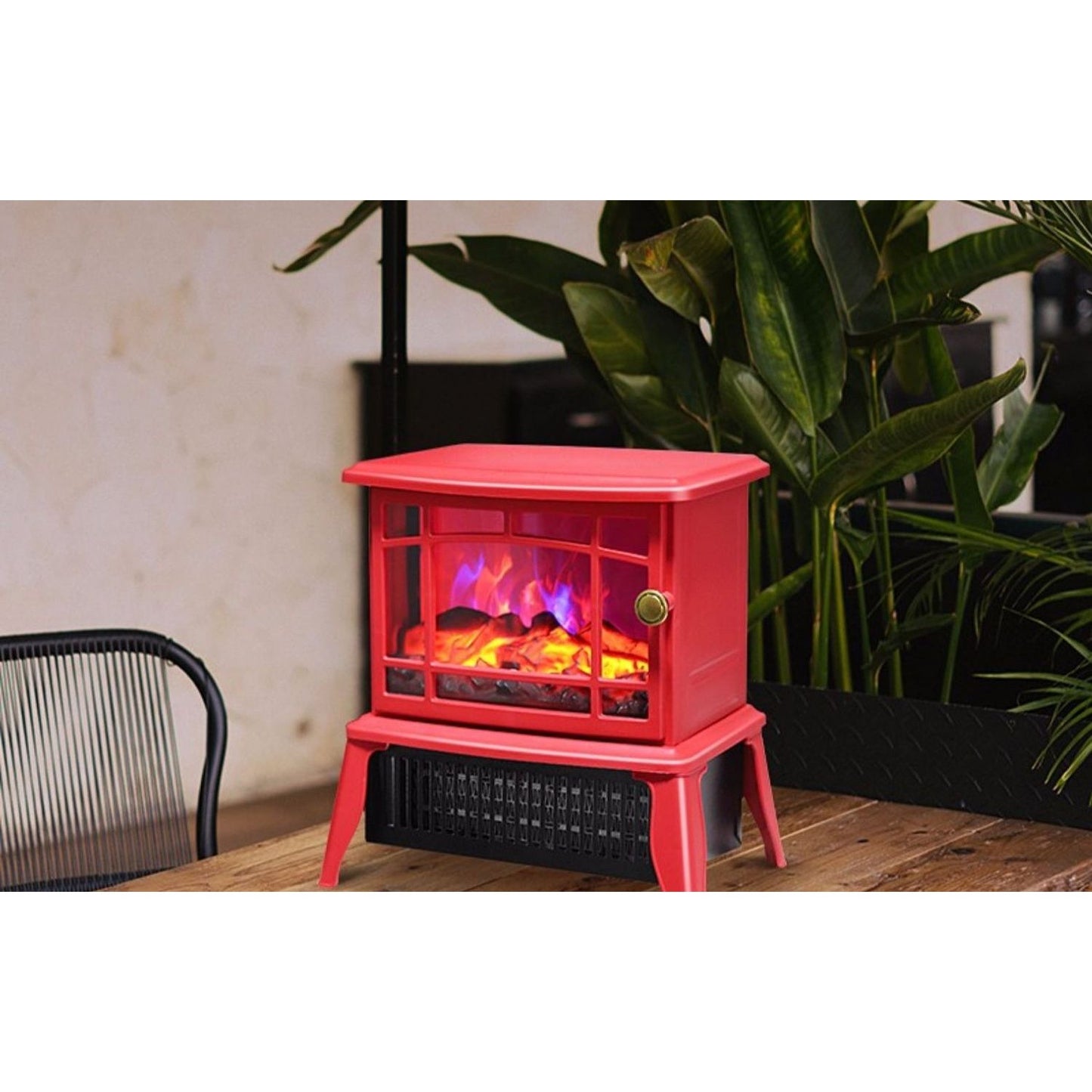 Șemineu electric cu efect de flacăra 1500W - Roșu