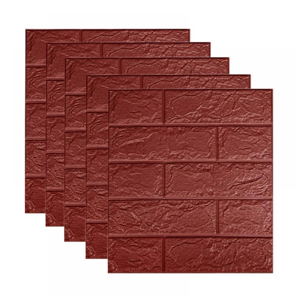 Set 10 placi tapet autoadezive 3D cu imitație de cărămidă 35x38cm