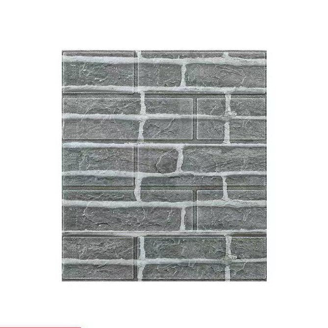 Set 10 placi tapet autoadezive 3D din polietilenă cu imitație de cărămidă gri 35x38cm, 1,33MP