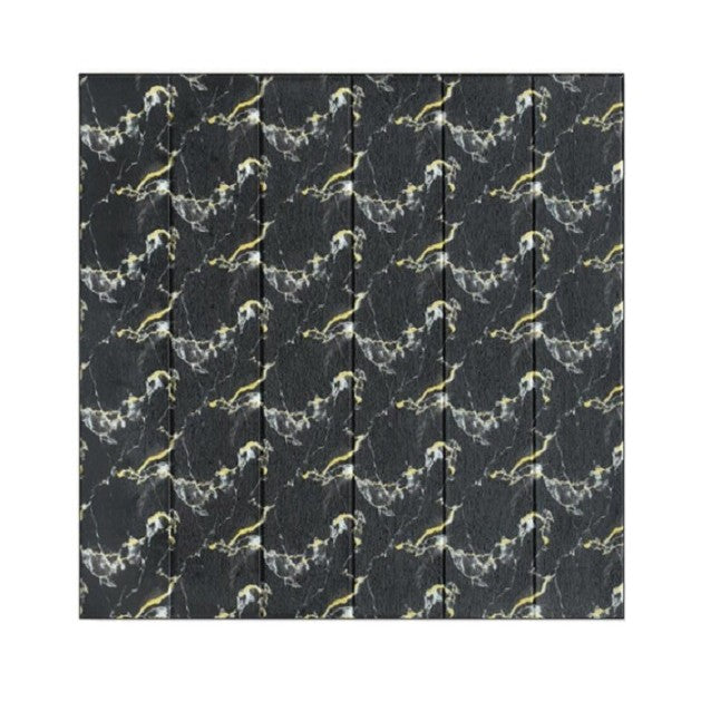Set 10 placi tapet autoadezive 3D din rășină cu imitație placi de lemn Negru 70x70cm, 4.9MP