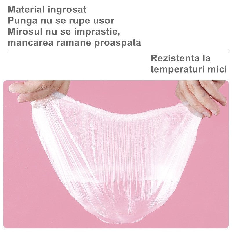 Set 100 Folie de protecție elastică pentru alimente si boluri.