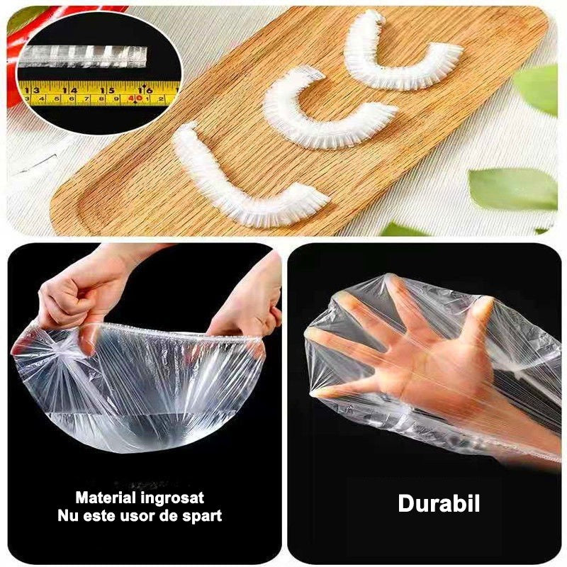 Set 100 Folie de protecție elastică pentru alimente si boluri.