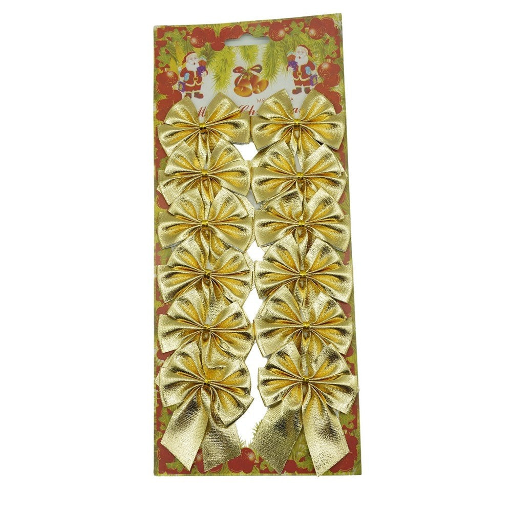 Set 12 Fundițe pentru brad, aurii 8x6 cm