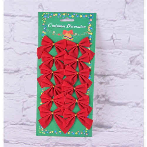 Set 12 Fundițe pentru brad, roșii , 5x5cm