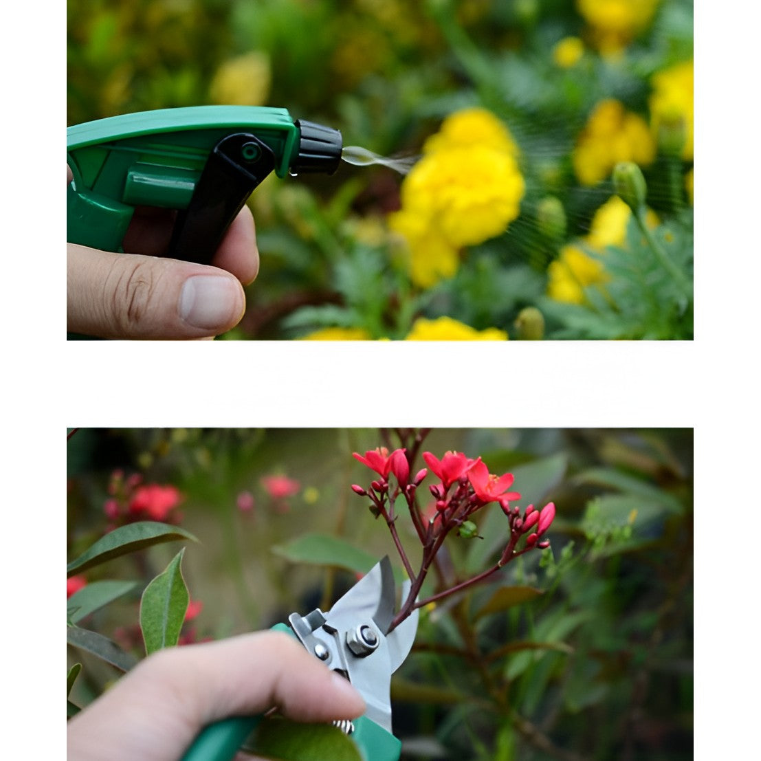 Set 12 Unelte de Grădină, Flippy, pentru Plantare, Prelucrare Sol și Îngrijire Plante, cu Cutie, Verde Deschis