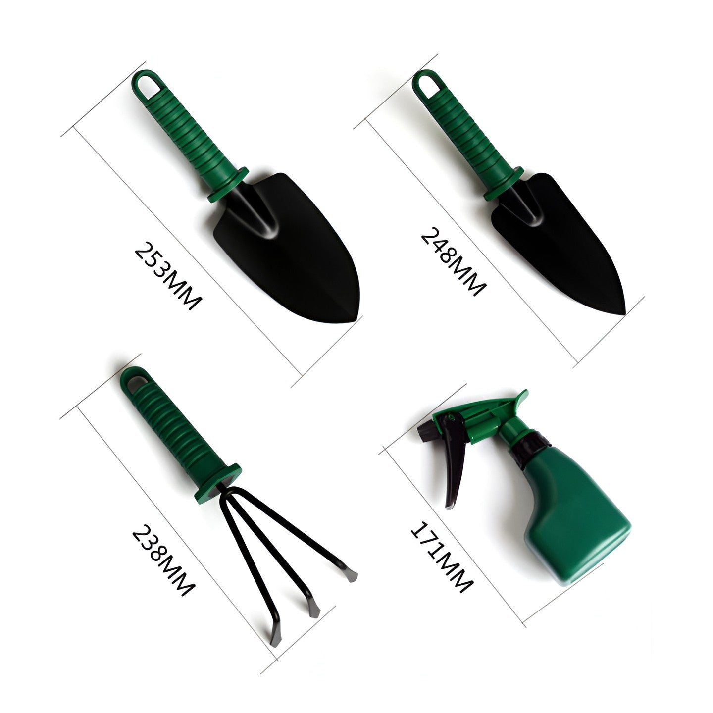 Set 12 Unelte de Grădină, Flippy, pentru Plantare, Prelucrare Sol și Îngrijire Plante, cu Cutie, Verde Deschis
