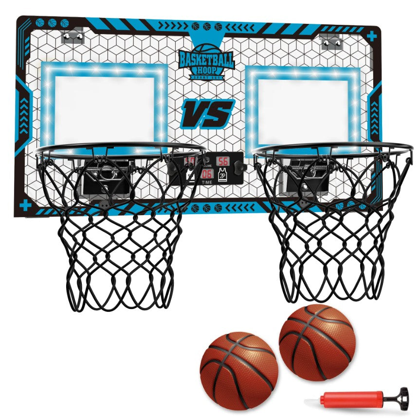 Set 2 coșuri de baschet pentru copii cu tablou de bord electronic, pentru 2 jucatori