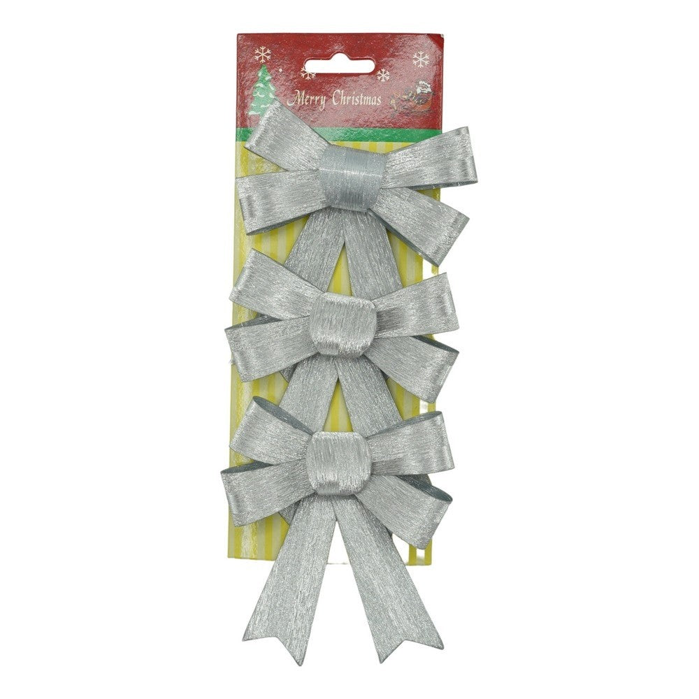 Set 3 fundițe pentru brad argintii10x11cm