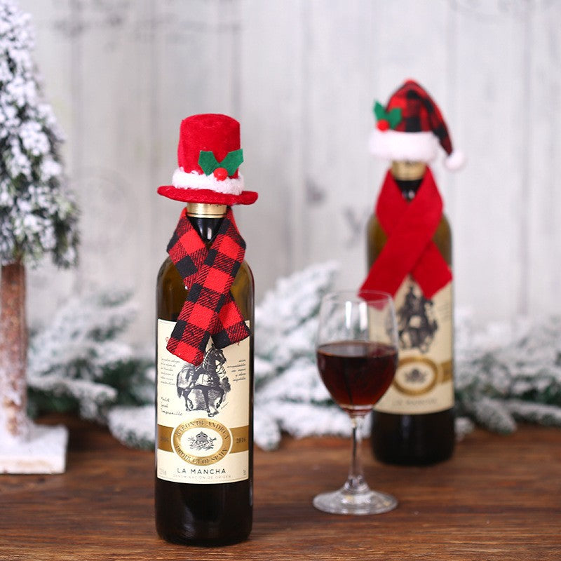Set 2 Accesorii Decorative pentru Sticla de Vin Crăciun