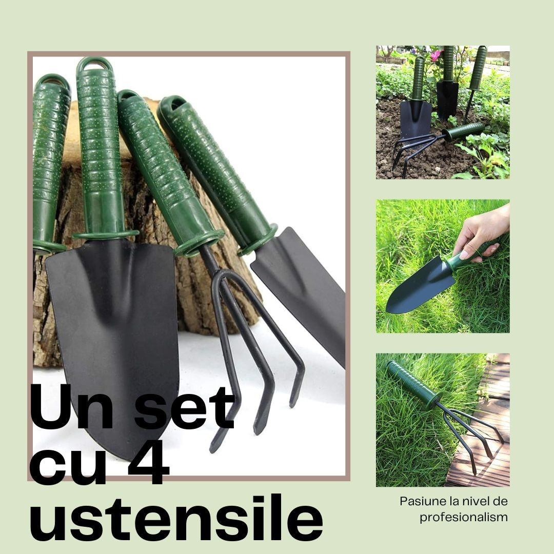 Set 4 unelte grădină , pentru plantare prelucrare sol si îngrijire plante