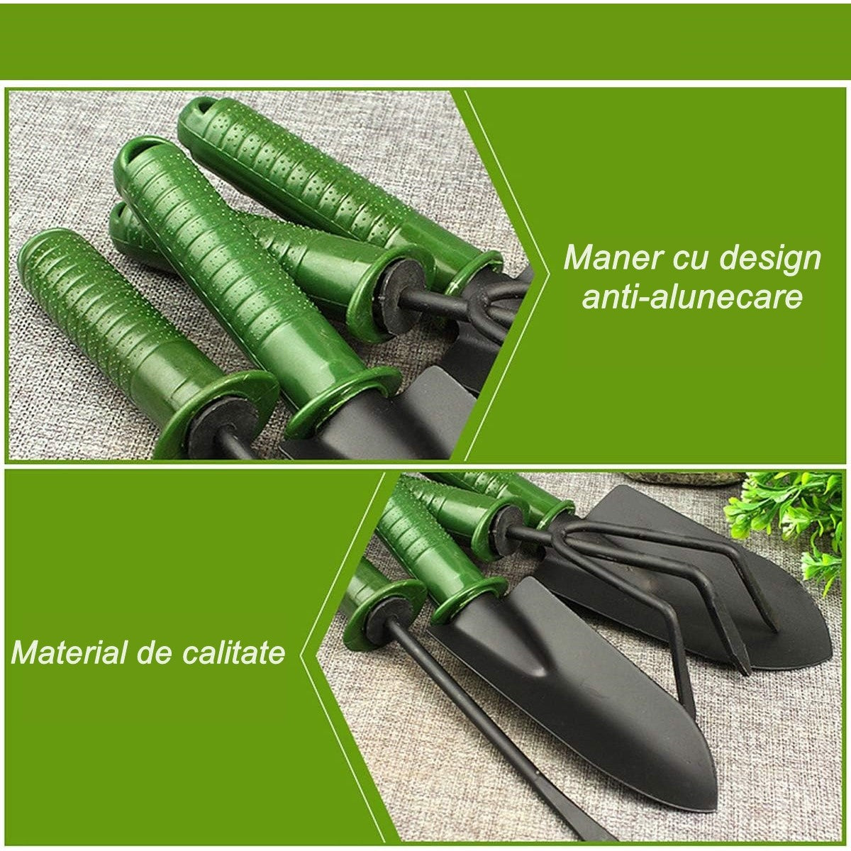 Set 4 unelte grădină , pentru plantare prelucrare sol si îngrijire plante