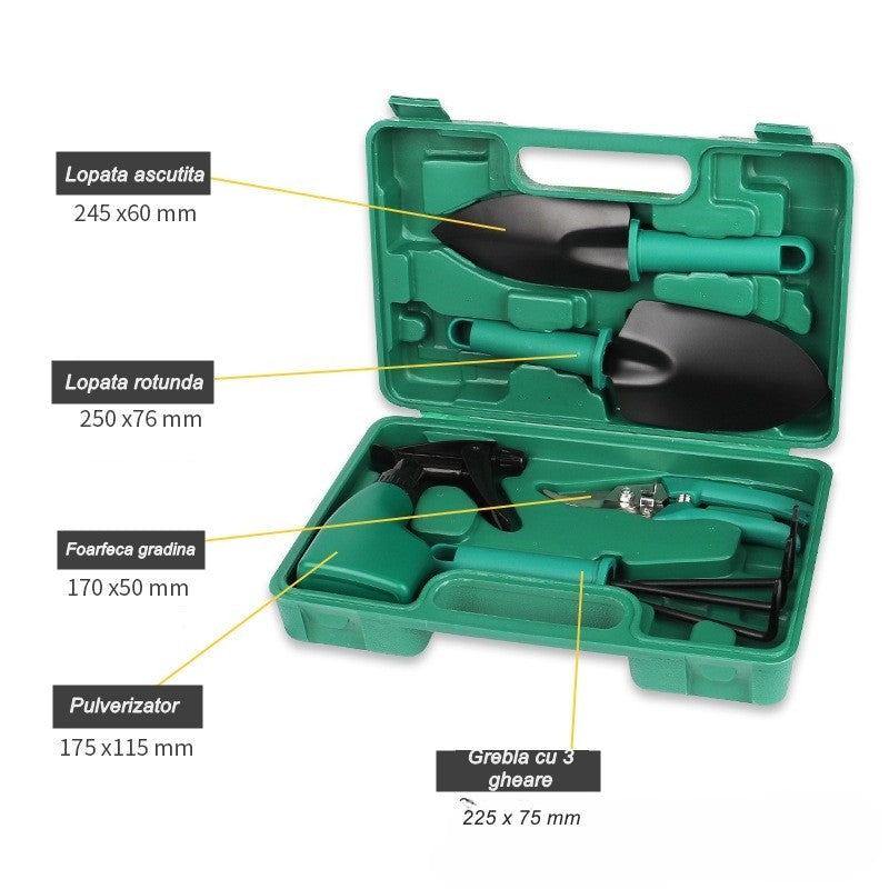 Set 5 accesorii pentru grădinărit , geanta depozitare inclusă