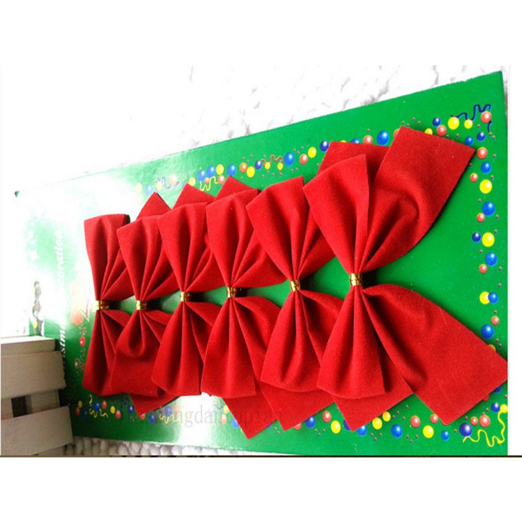 Set 6 Fundițe pentru brad roșii 7x8cm