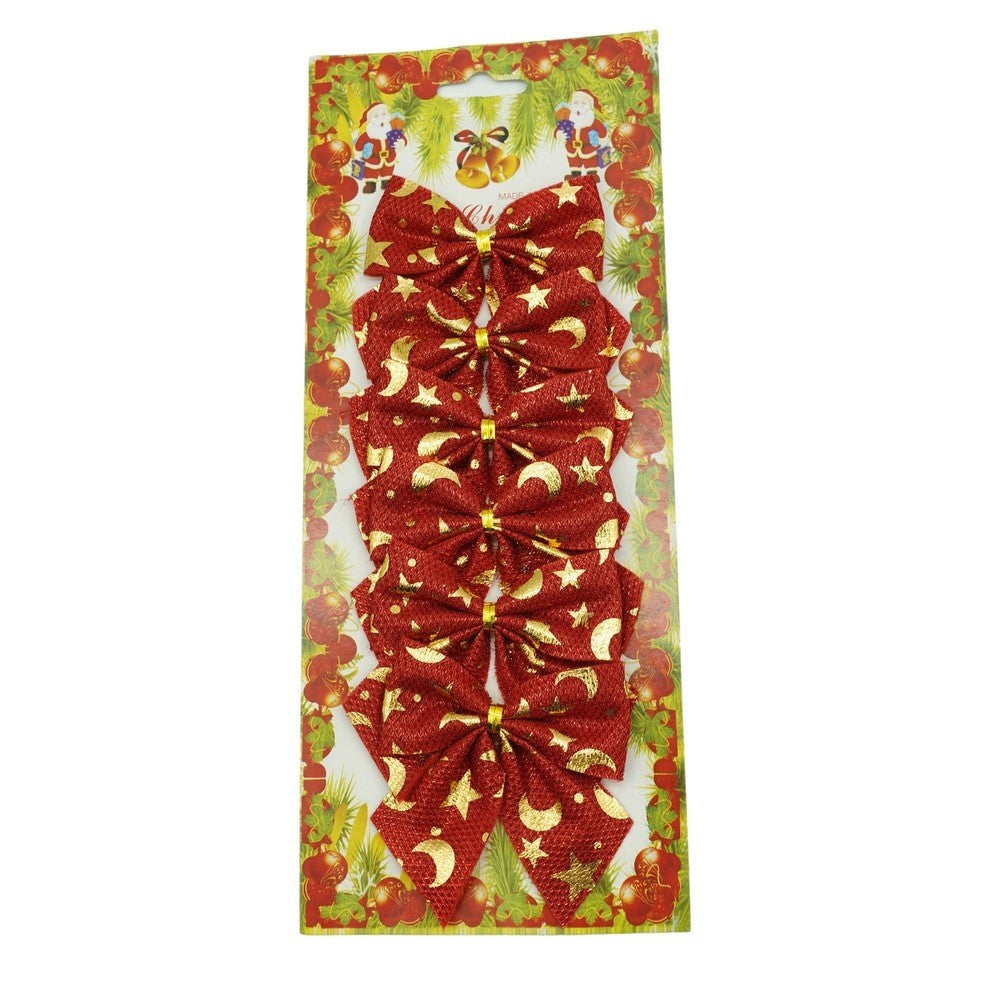 Set 6 Fundițe pentru brad roșii, 8x8cm