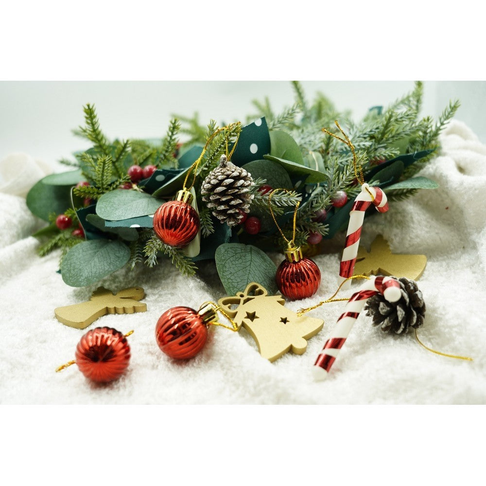 Set 24 ornamente de brad tip glob, multicolor
