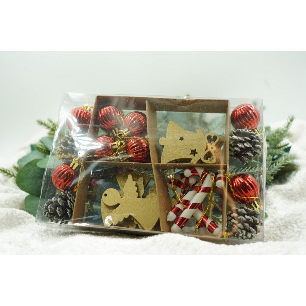 Set 24 ornamente de brad tip glob, multicolor