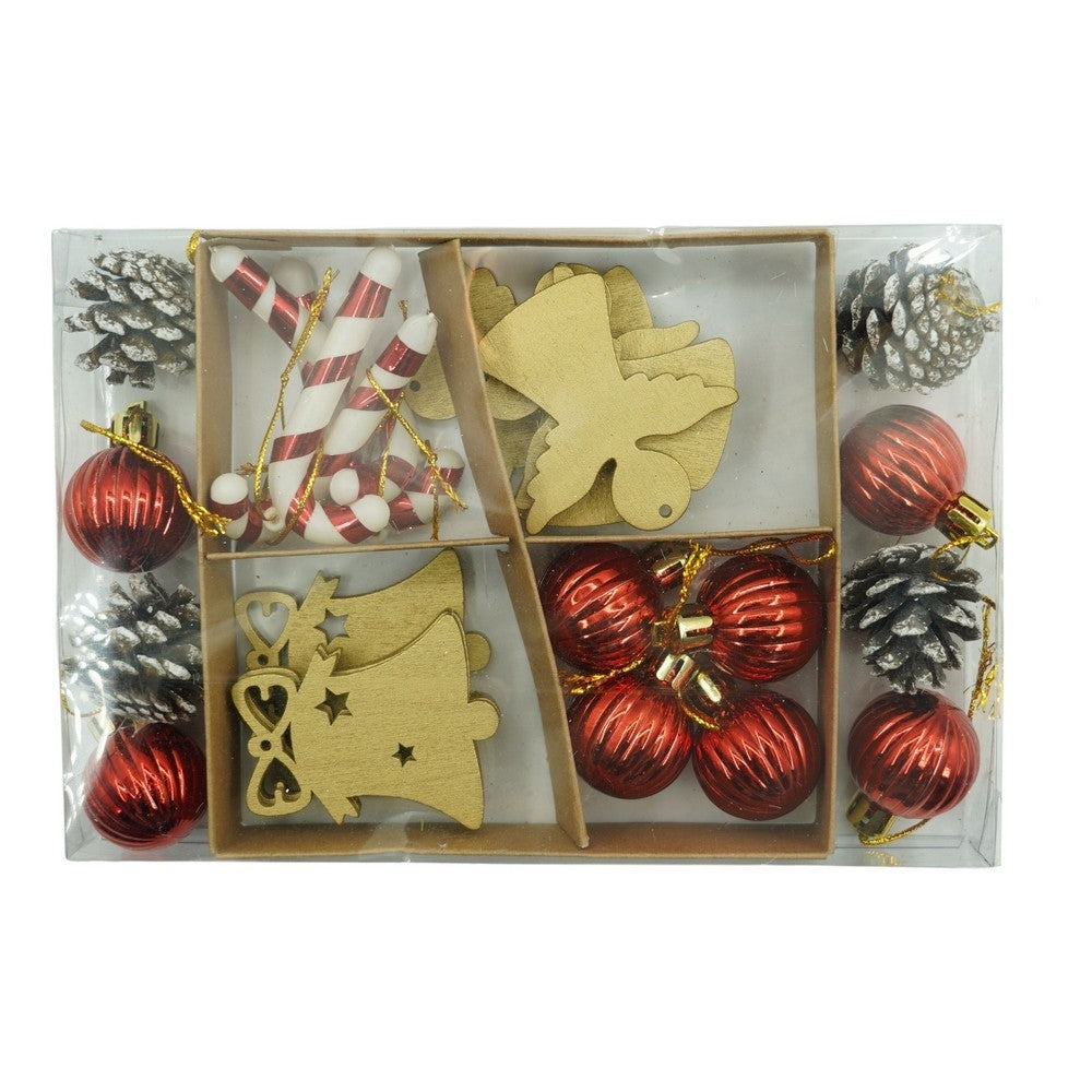 Set 24 ornamente de brad tip glob, multicolor