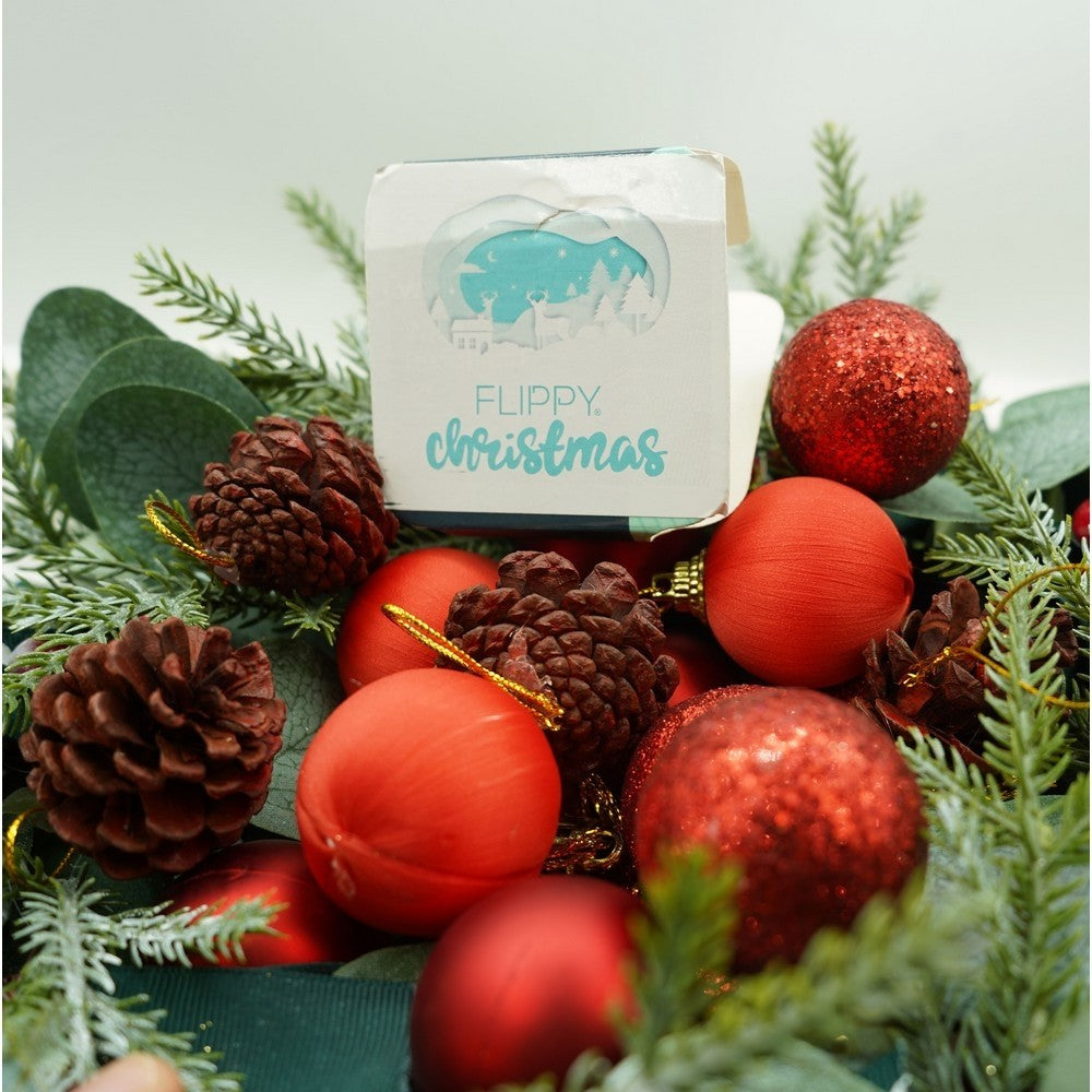 Set 35 ornamente pentru brad, tip glob, culoare roșu