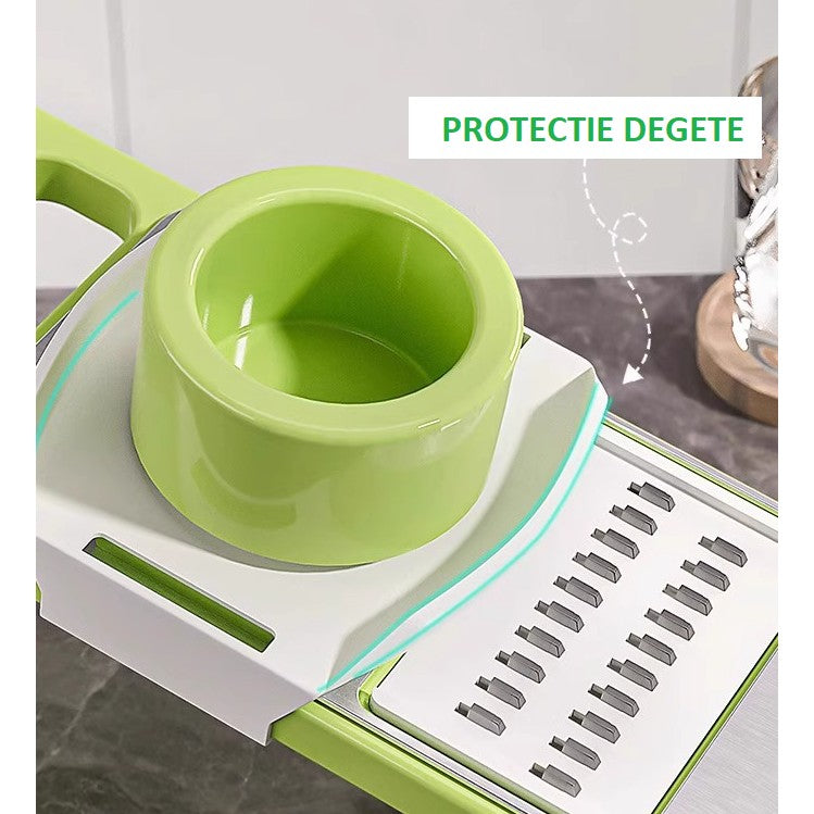 Set multifunctional din 7 piese , pentru tăierea si mărunțirea legumelor.