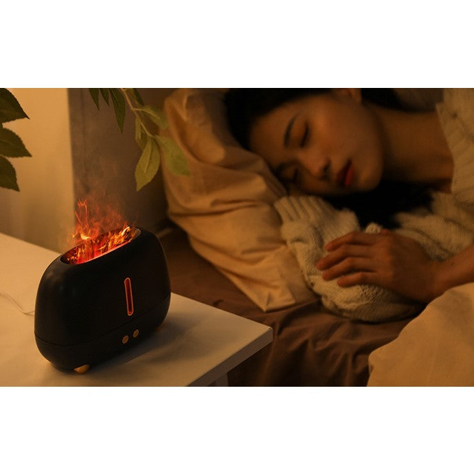 Umidificator de tip flacăra cu Aromaterapie , 7 culori , 250 ml