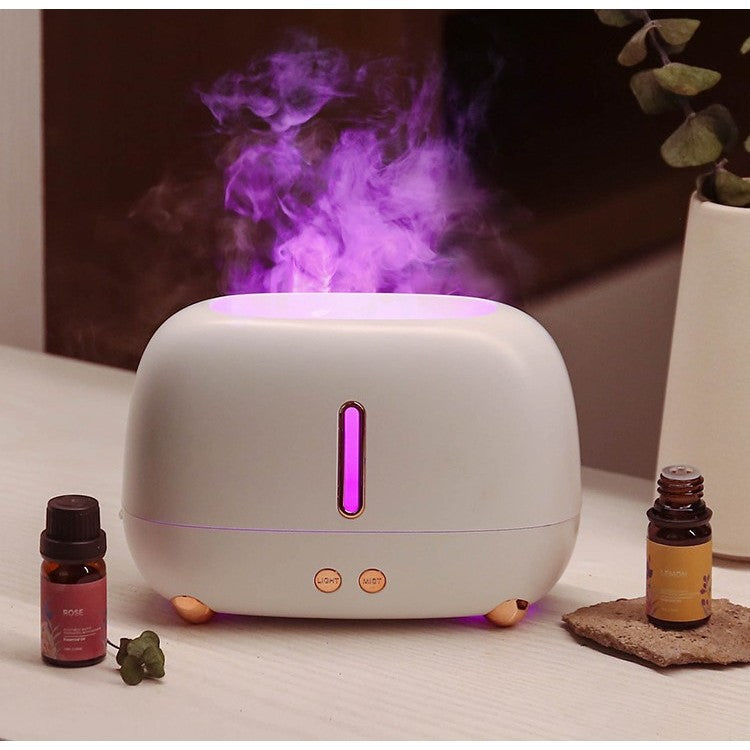 Umidificator de tip flacăra cu Aromaterapie , 7 culori , 250 ml